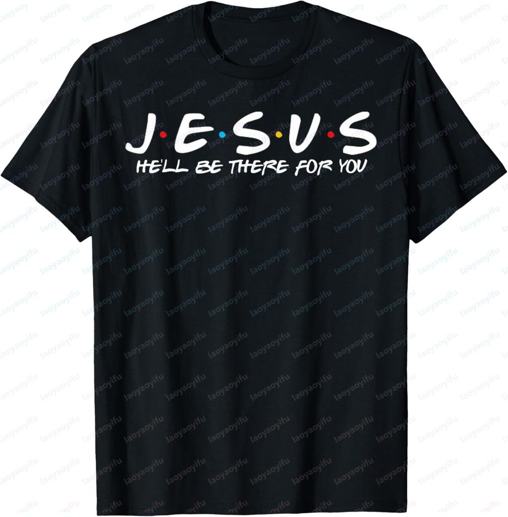 Jesus Hell Be There For You Parody Funny Christians Gift Tshirt Kawayi Couple Y2k Graphic Tee Camisas Streetwear