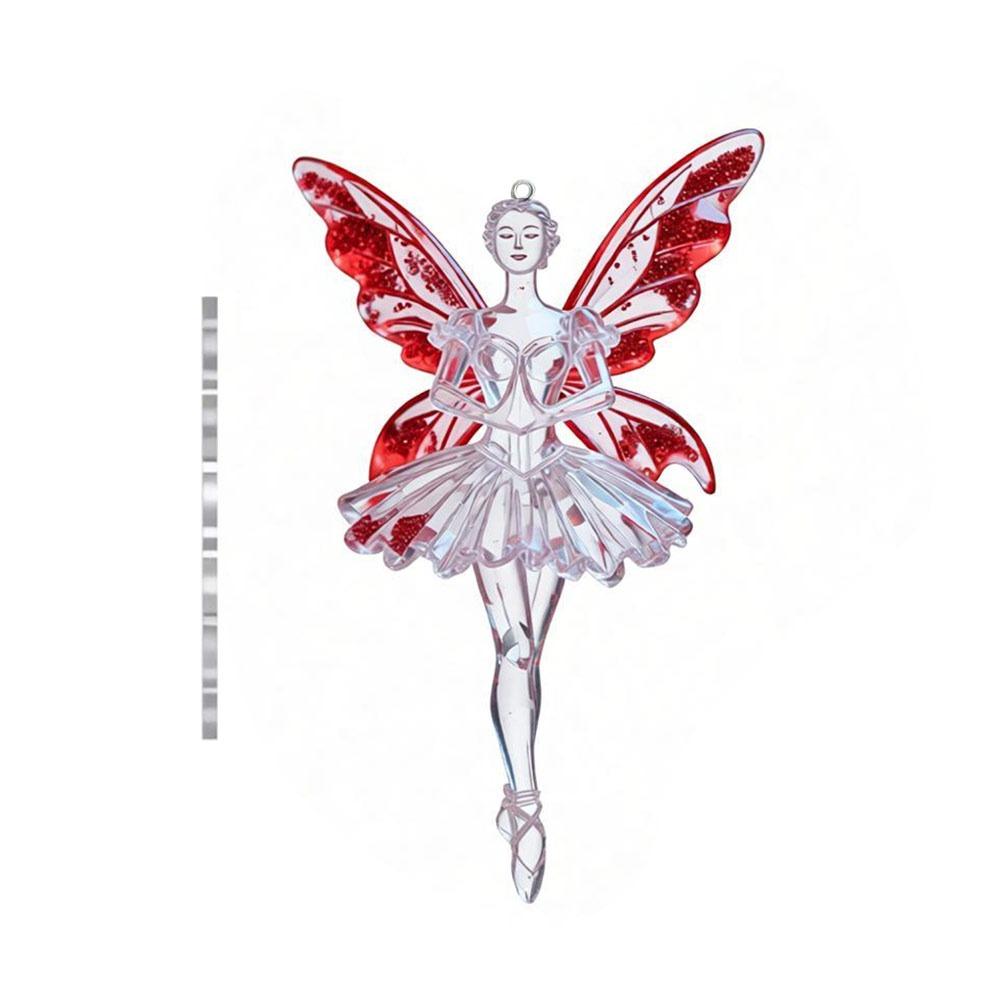 New 2D Flat Christmas Hanging Pendant Shining Ballerina Angel Hanging Decor Simulation Acrylic Keychain Navidad Decor