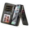 For iPhone 16 Pro Max Magnetic Case Detachable PU Leather Zipper Wallet Cover