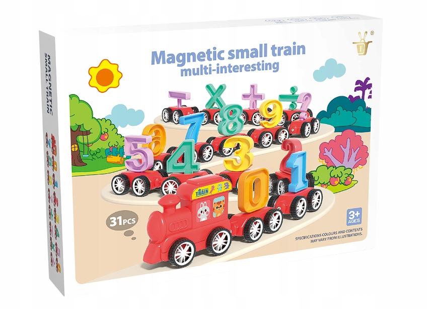 Red Educational Magnetic Train Learning Numbers Montessori Operations 31pcs