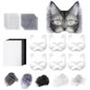 Cat Face Covers For Crafts Animal Costume With Eye Meshes Arts Crafts For Boys Girls Adults Family Theater Friends Christmas