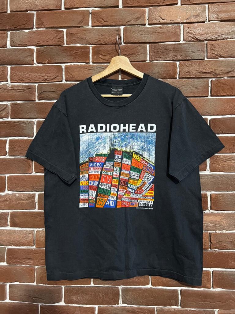 Rara Vintage Anni 00 Radiohead Hail To Thief Maglietta Rock Band L nera Maglietta Unisex