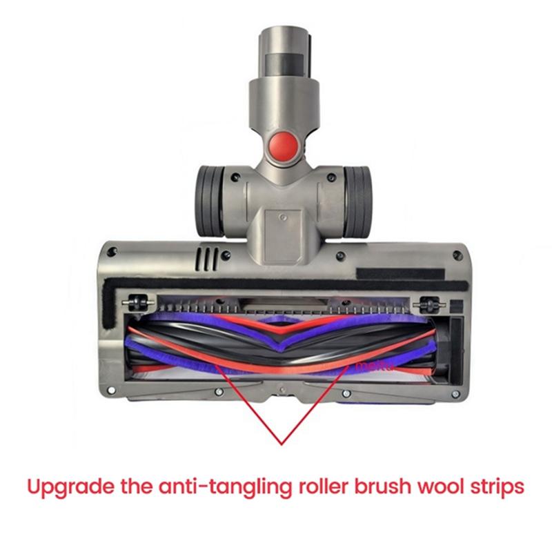 A60P Anti-Tangle Cleaner Head For Dyson V7 V8 V10 V11 V15 Vacuum Attachments With Green Dust Light For Carpets Hardwood Floor