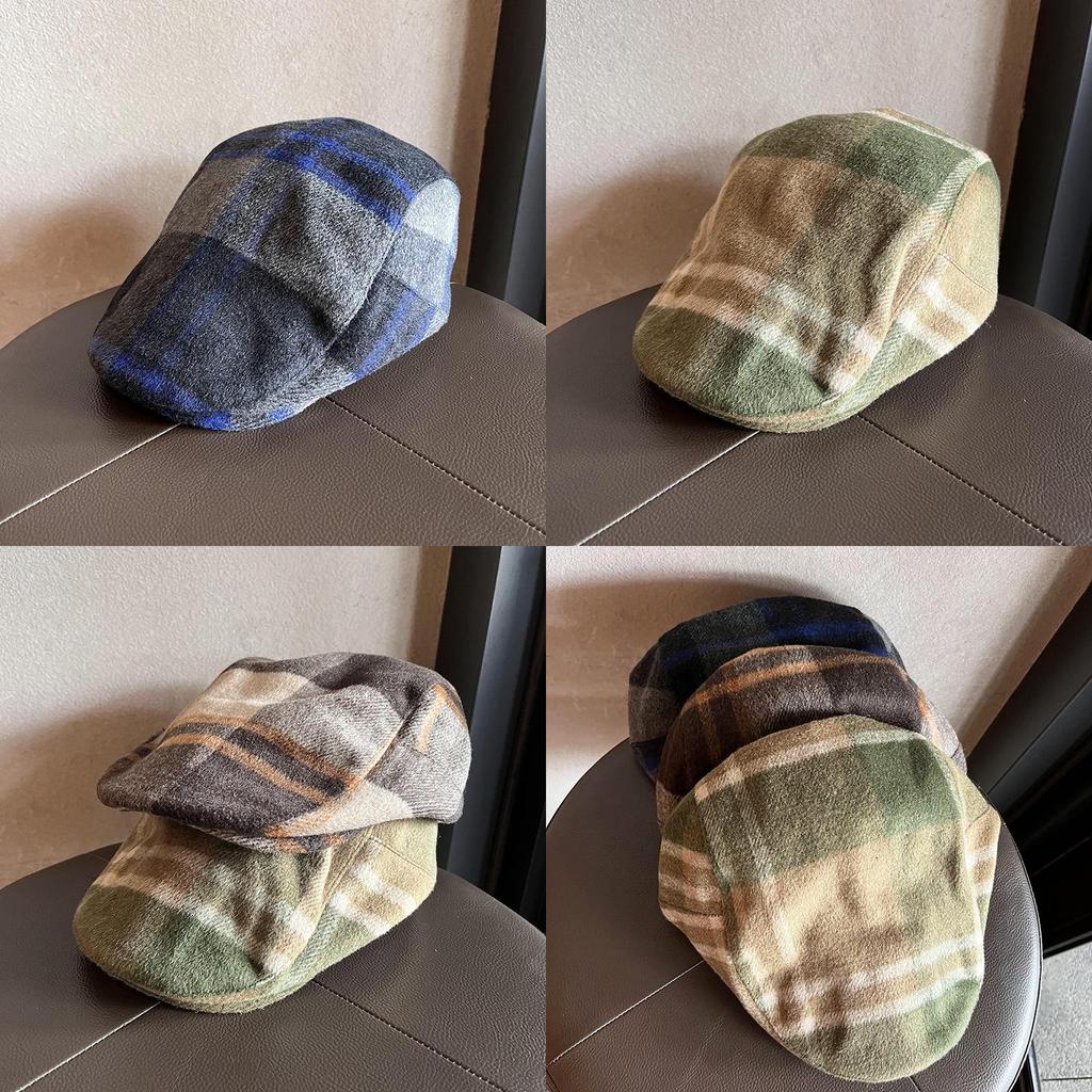 Autumn Winter Plush Blend Newsboy Hat With Short Brim And Warmth For Casual Wear Men Women