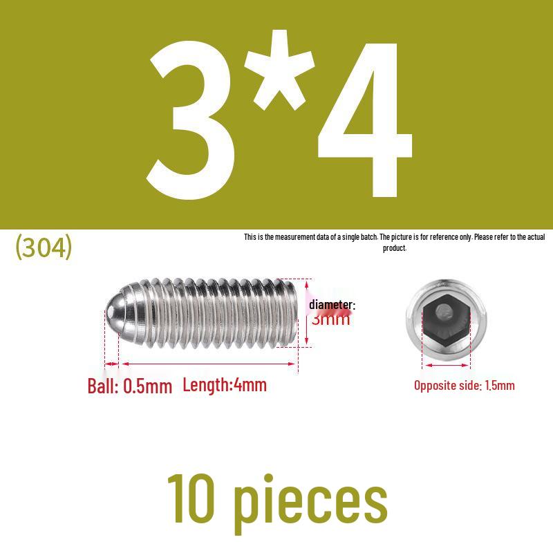 Stainless Steel Ball Plunger Set: M2.5-M16 Ball Screw Positioning Spring Plunger