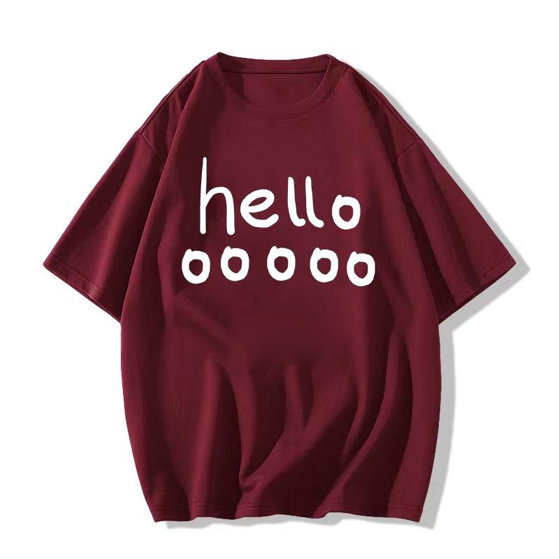 White Letter Cotton Short-sleeved T-shirt Women's New Summer Loose Oversize Half-sleeved Design Top