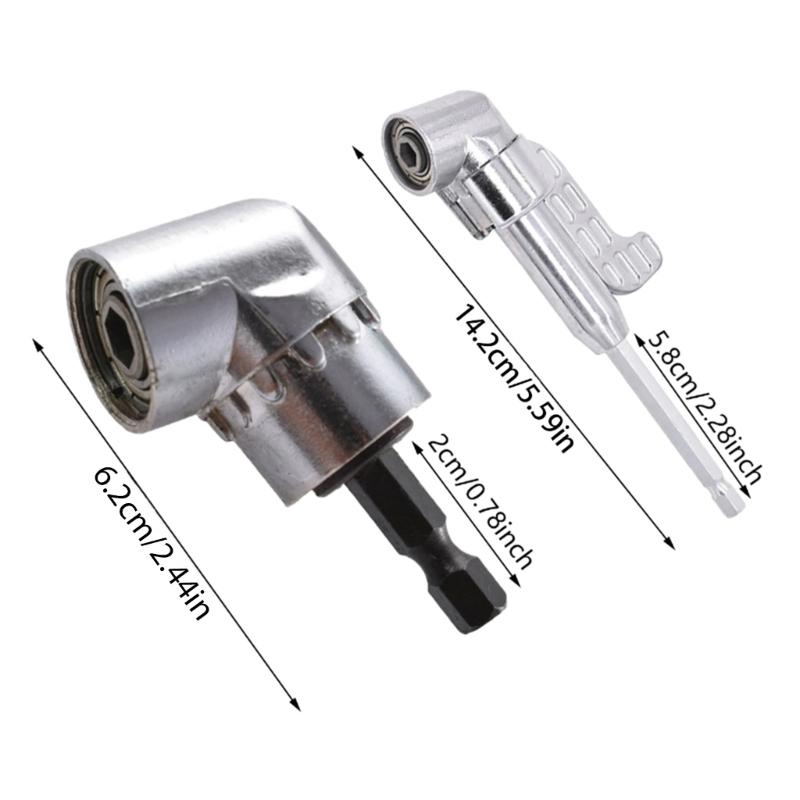 105 Degree Right Angle Driver Drilling and Driving Power Screwdriver Drill Attachment Adapter 1/4inch Hex Quick Changes