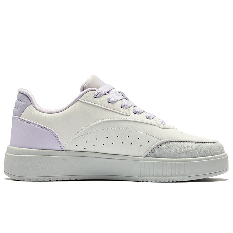 Erke Fun Classic Versatile Non-Slip Breathable Low-Top Skate Shoes Women sneakers Micro-Crystal-White Aromatic-Purple 52124301228-003