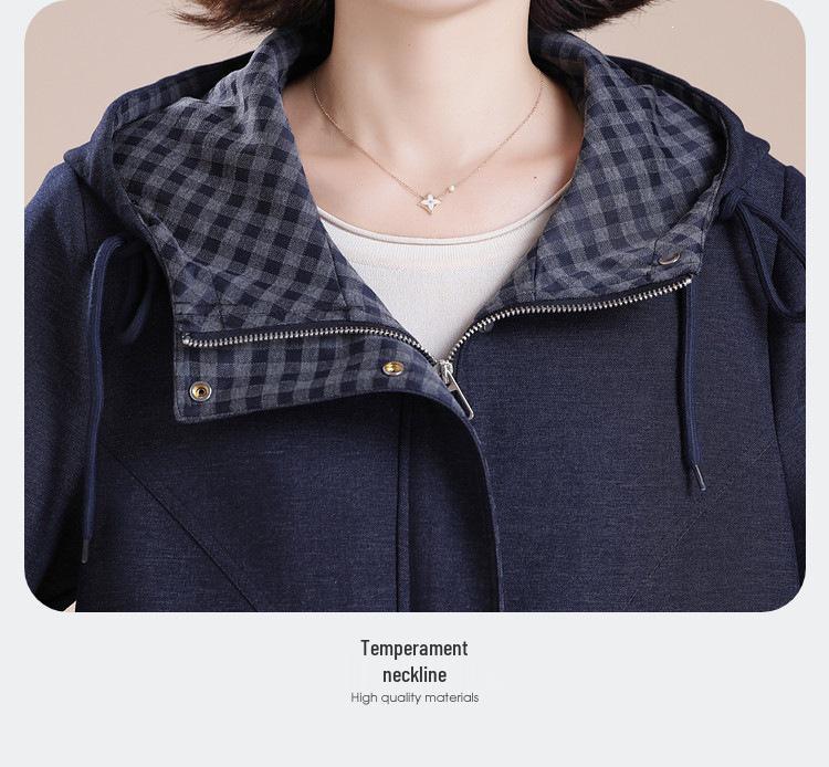 Autumn Casual Plus Size Short Windbreaker for Stylish Moms 50+