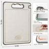 1pc Kitchen Stainless Steel Cutting Board Food Grade Double Sided Chopping Board Anti-Slip Silicone Edges Wheat Straw Board