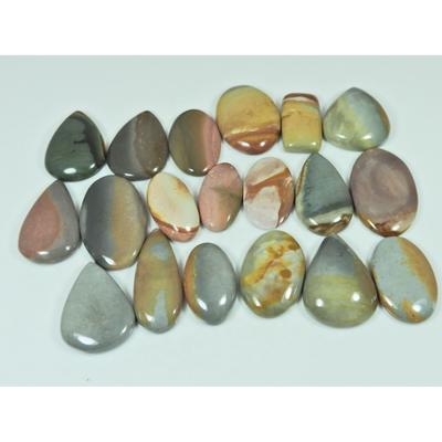 360Cts. Natural Imperial Jasper Mix Shape Cabochon Loose Gemstone 19Pcs Lot C-2939