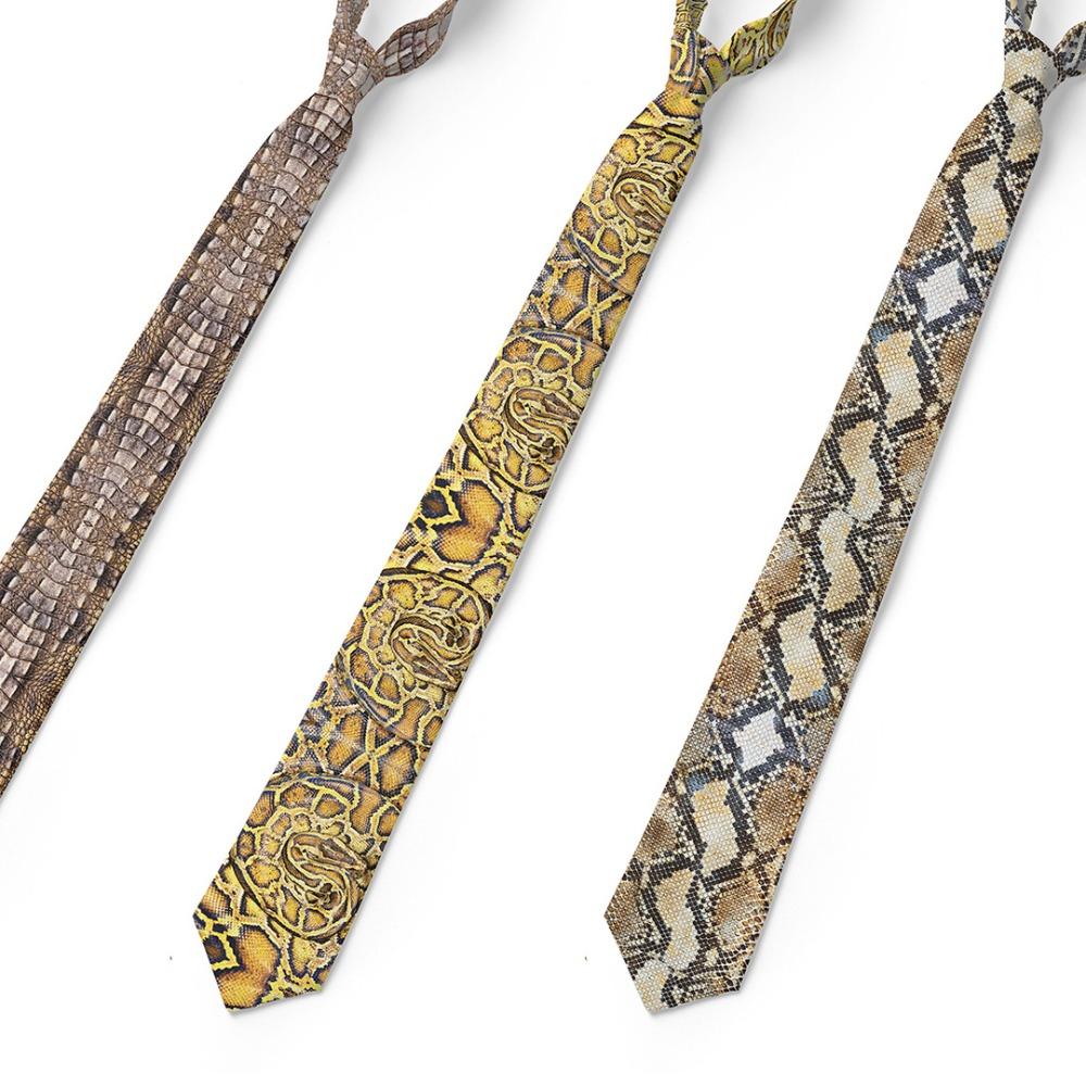 8cm Leopard Print Tie Adjustable Men Necktie Fashion Snakeskin Print Tie  Halloween