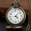 Antique Steam Locomotive Embossed Quartz Pocket Watch Steampunk Dial with Chain Necklace Pendant Jewelry Clock Gift Souvenir