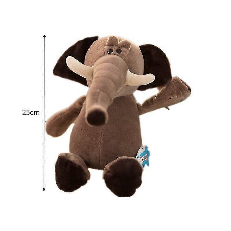 25cm Plush Stuffed Animal Doll Jungle Forest Animal Toy Soft Cotton Elephant