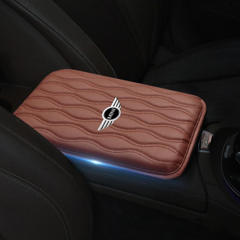 1Pcs Leather Auto Armrest Pads Protective Waterproof Hand Cushion For MINI Cooper R56 Fridge 323 R56 F56 50 60 53 F56 Countryman