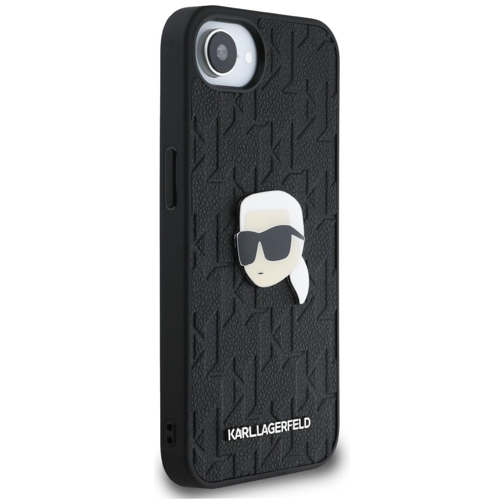 Karl Lagerfeld Monogram Karl Head Pin Case for iPhone 16e / 17e Black