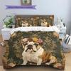 Vintage dog  Pattern Bedding Quilt Set Quilt Cover Pillowcase Home Decoration  Gift (1 * duvet cover + 2 * pillowcase, without core)