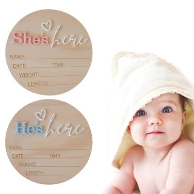 Geburtsanzeige Schild Holz Baby Name Gewicht Länge Datum Uhrzeit Plakette Kinderzimmer