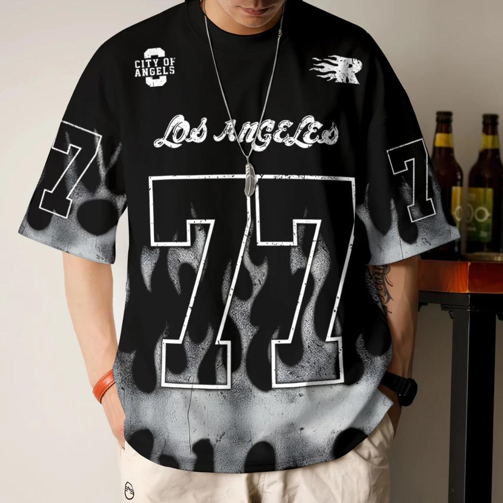 2026 Ootd Hip-Hop Vintage Jersey Summer Lelaki Viral Street Jersey Viral American Retro Street Jersey Outdoor Sports Football T-Shirt