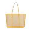 Tory Burch Perry Monogram Large Capacity Jacquard Leather Tote Shoulder Bag Women Tote Bags Yellow 83312-703