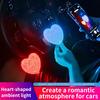 Car Mounted LED Decorative Light, Heart-shaped USB Decorative Light, Car Side Window, Rear Window Flashing Warning Light