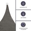 Voile solaire perméable - triangle - 5 x 5 x 5 m - couleur: anthracite