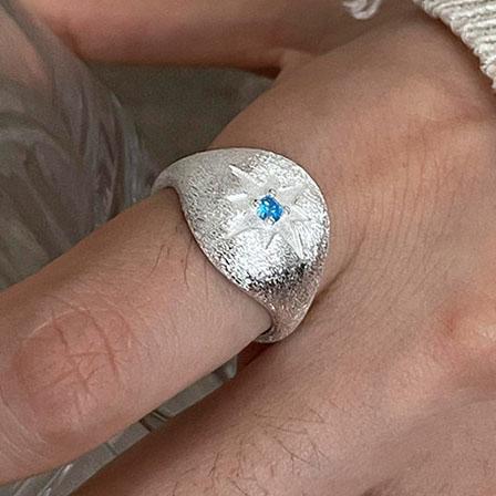 Xiaomi 925 Sterling Silver Rings for Women Couple Minimalist Handmade Simple Blue Ball Star Ring Party Jewelry Gift Prevent Allergy