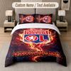 Custom Bedding Set Lyon FC Pattern, Print Name Text 1 Duvet Cover plus 2 Pillowcases Home Textile