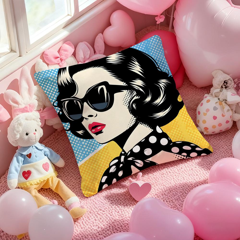 Art Roy Lichtenstein Cushion Cover Pattern Printed Pillowcase For Living Room Sofa Cushion Cover & Bedroom Decor