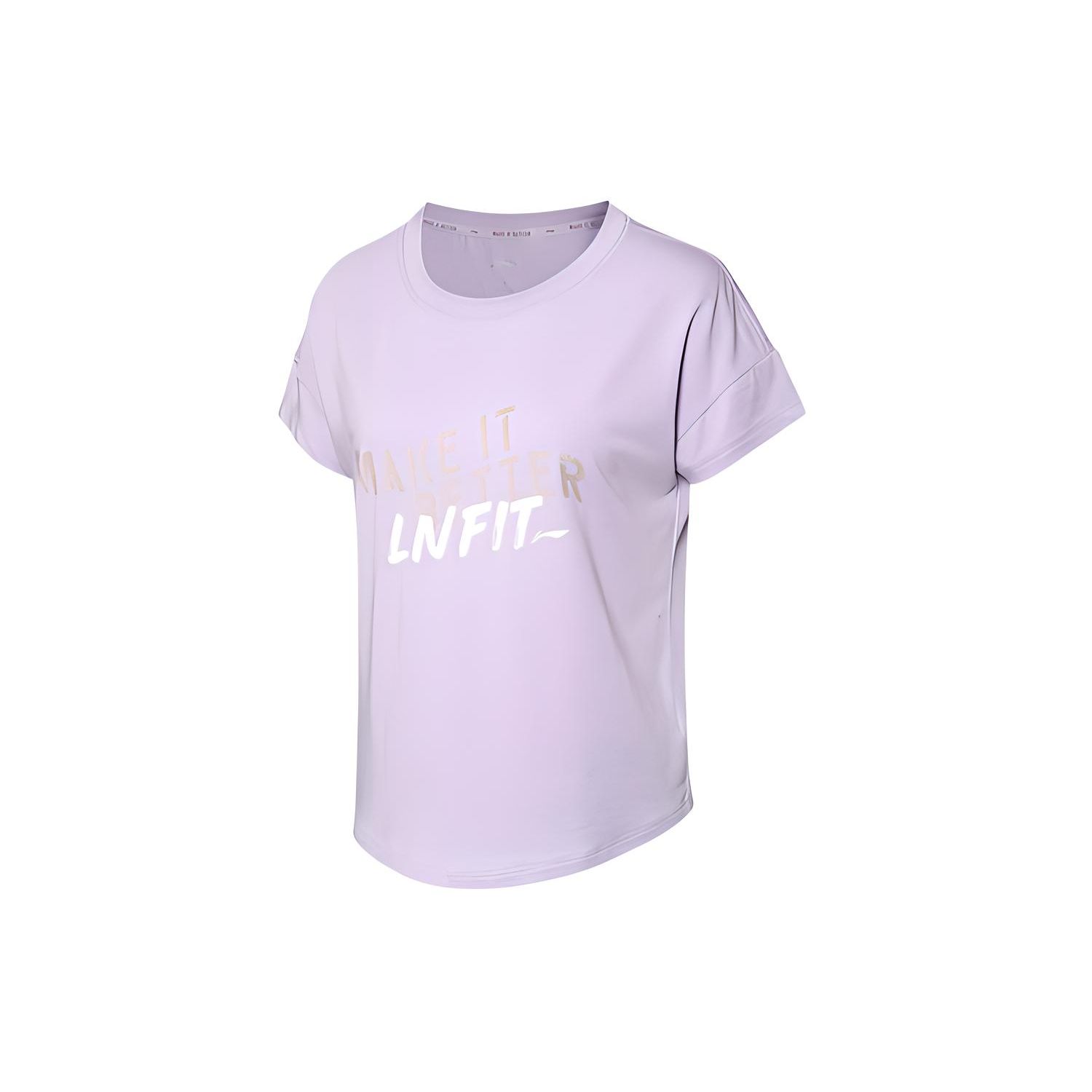 

Li Ning Тренировочная серия Футболка с коротким рукавом с буквенным принтом Дышащая спортивная Женские топы Лунно-фиолетовый ATSQ094-3 M