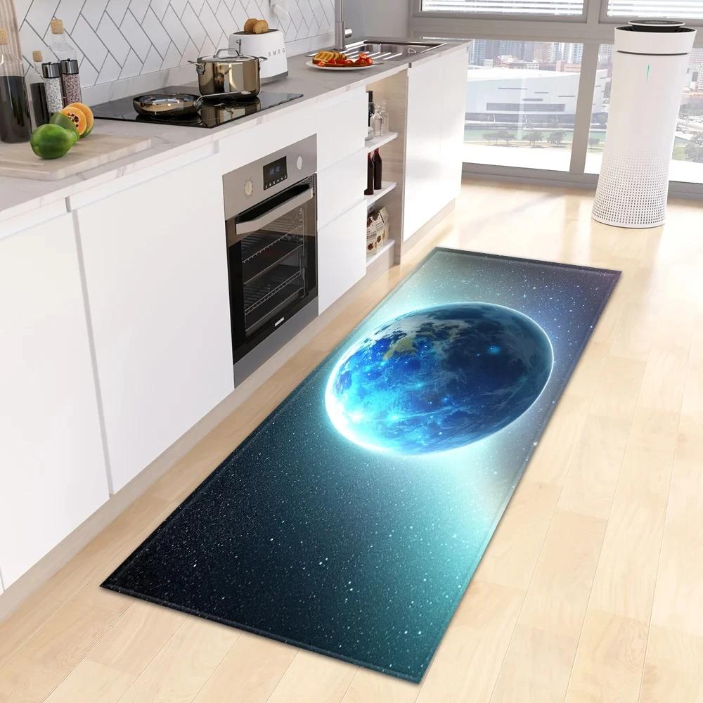 Starry Sky 3D Kitchen Rug Home Living Room Bedroom Balcony Floor Decor Carpet House Hallway Entrance Door Bath Non-Slip Foot Mat