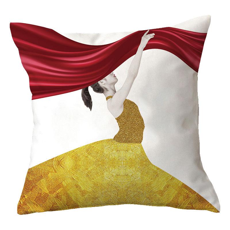 Design Beautiful Characters Series Pillowcase Pillow Car Cushion Sofa Pillow Nordic