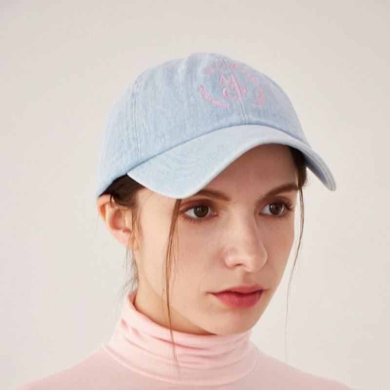 Allincomplete Round Logo Ball Cap Light Blue Denim
