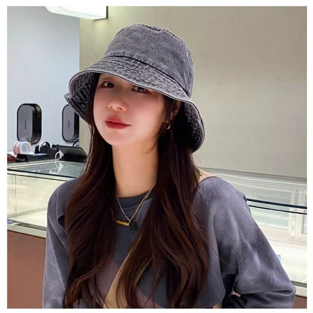 Unisex Cotton Bucket Hats Summer Men Denim Beach Cap New Fabric Sunbonnet