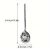 2 Stainless Steel Hammer Pattern Long Handle Spoons Coffee Dessert Tablespoon Home Round Head Eating Spoon Soup Spoon