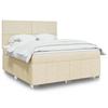 VidaXL Slat Bed Base with Mattress Cream 180x200 Cm Fabric, Bed, Platform Bed, Panel Bed, Furniture of 3291745