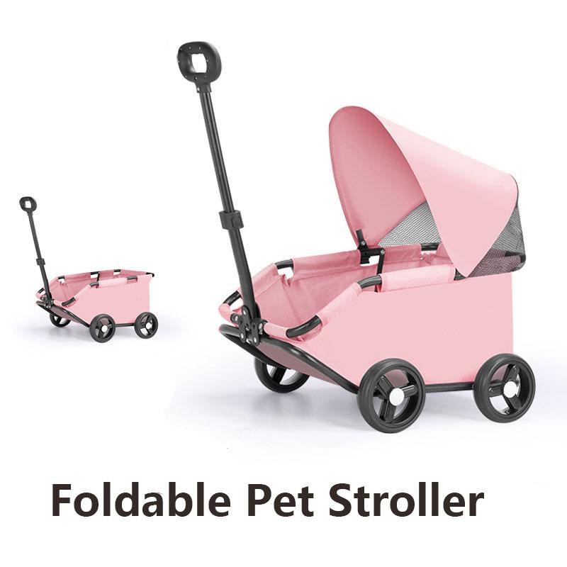 Cochecito de Mascotas Plegable Compacto para Gatos y Perros Carrito de Juguete para Niños con Tirador Transportín para Mascotas para Salidas