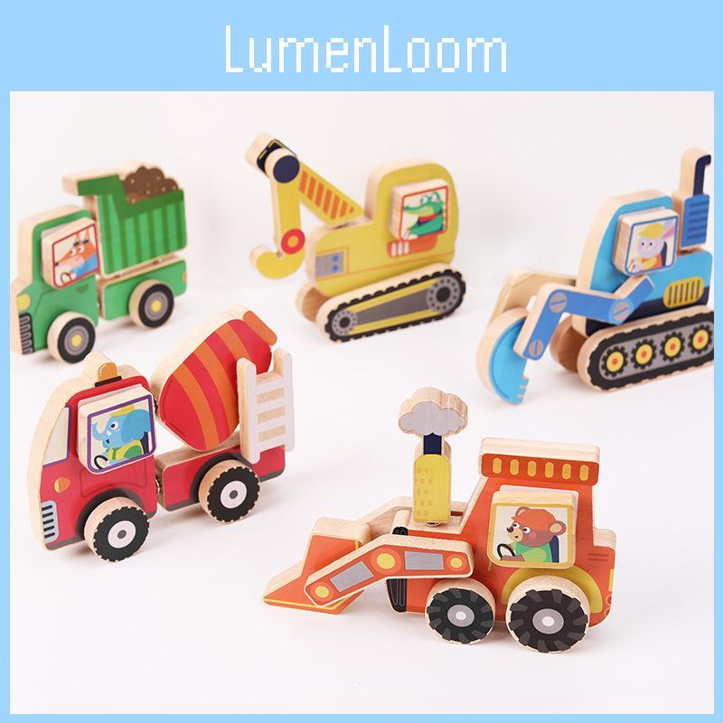 Wooden Childrens Educational Puzzle With Cartoon Vehicles For Early Learning And Cognitive Development