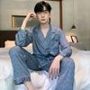 Jacquard Pajamas Suit Men Summer Ice Silk Shorts Sleepwear Set Thin Satin Loungewear Male Night Clothing