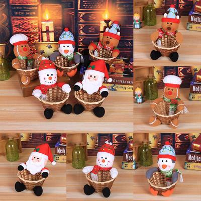 1 peça Cesta de doces decorativa de Natal Decoração de mesa de Natal 12*18cm