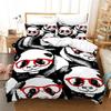 Cartoon Chinese Panda Bedding Set Soft Microfiber Double Queen King Twin Duvet Cover Kids Girls Room Decor White Duvet Cover
