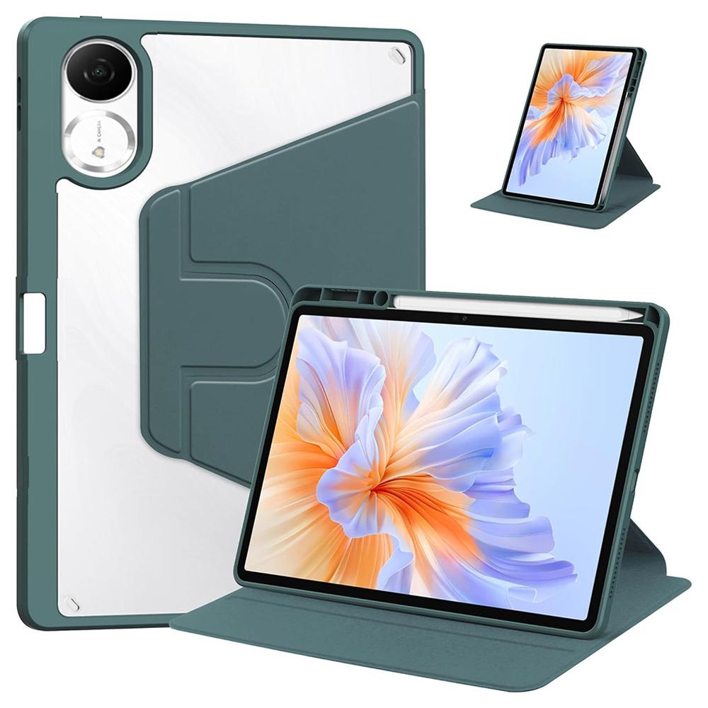 For Redmi Pad 2 11 Inch 360° Rotating Acrylic Case Transparent Shockproof Cover With Pen Holder Anti-Scratch Tablet Shell