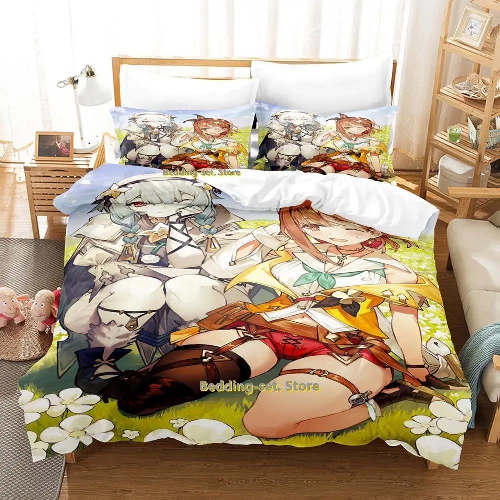 New Atelier Ryza Bedding Set Single Twin Full Queen King Size Bed Set Adult Kid Bedroom Duvetcover Sets Anime Parure De Lit Bed
