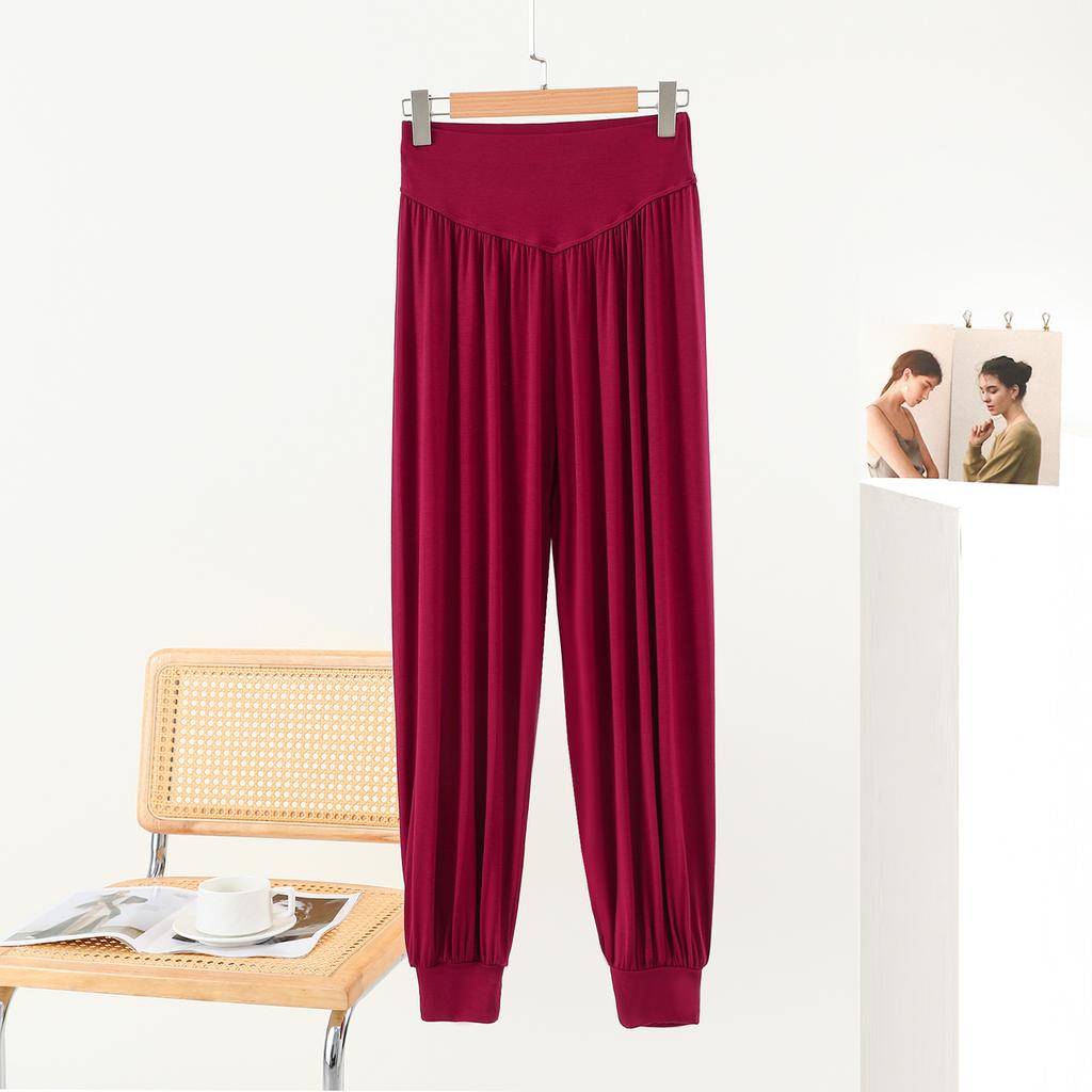 Modal Women's Harem Pants - Spring/Summer Solid Color High-Waisted Draped Loose-Fit Casual Yoga Dance Sport Pants