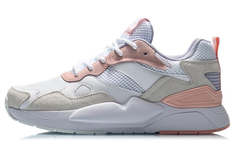 Li Ning Honor 2020 Дышащие Поддержка Легкие Низкие Спортивные Повседневные Кроссовки Женские Бело-розовые AGCQ172-1 36