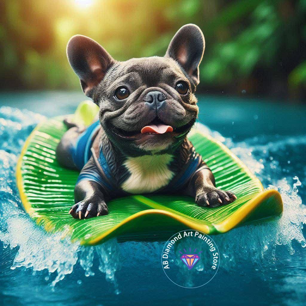 Cute French Bulldog Animal Diamond Painting Kit 5D DIY Dog Diamond Embroidery Cross Embroidery Handmade Art Gift Home Decoration