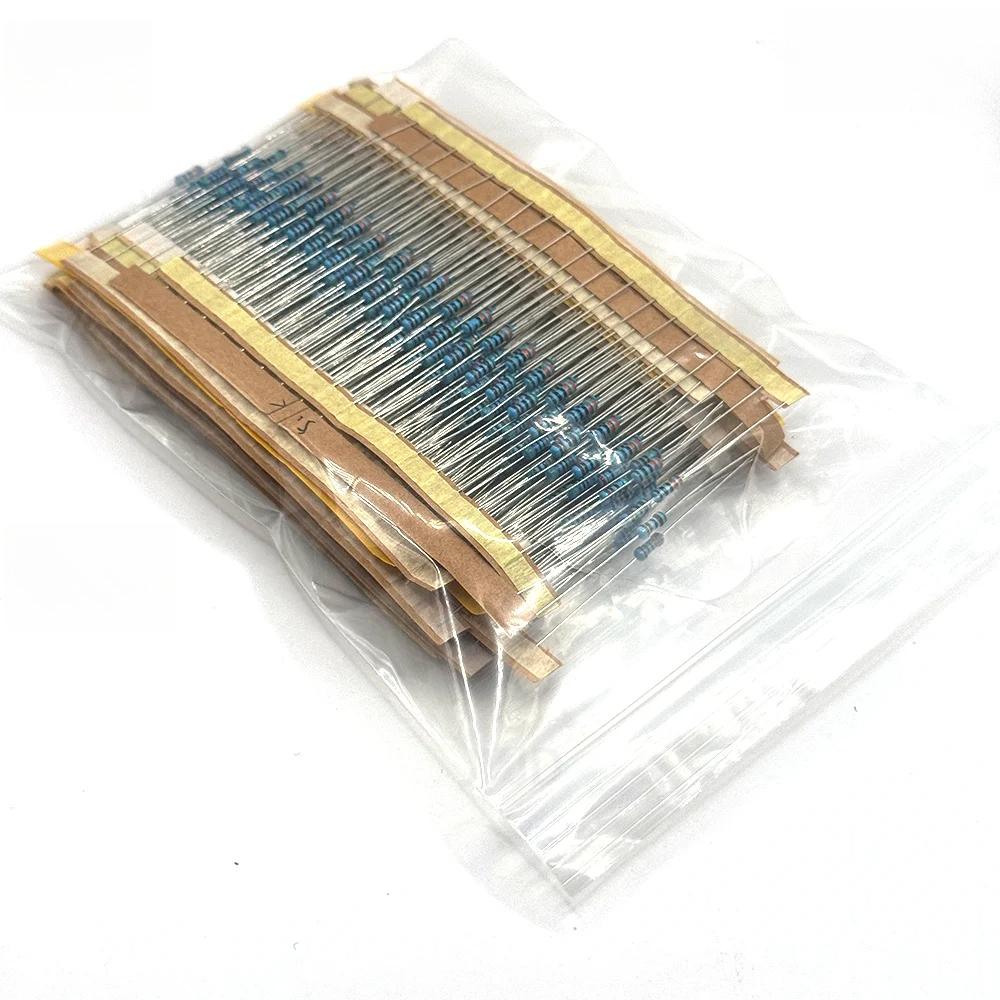 

300/600pcs 1/4W Metal Film Resistor Kit - 30 Values 10R-1M 0.25W 1% Tolerance, Electronic Components DIY Resistencia Set 300pcs in bag