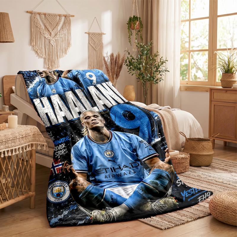 Erling Haaland Thema Fleece-Decke Gemütliche Weiche Plüsch-Decke Für Schlafzimmer Couch Reise