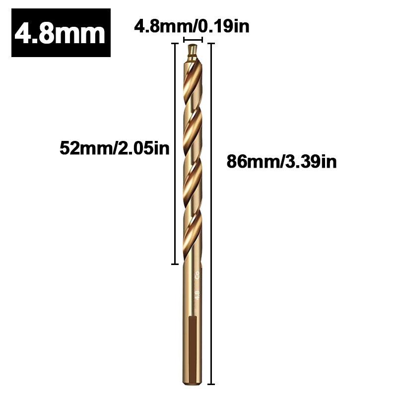 Cobalt Step Drill Bit M35 High Speed Steel Straight Shank 3-13mm HSS Twist Bit for Metal Stainless Steel Iron Drilling