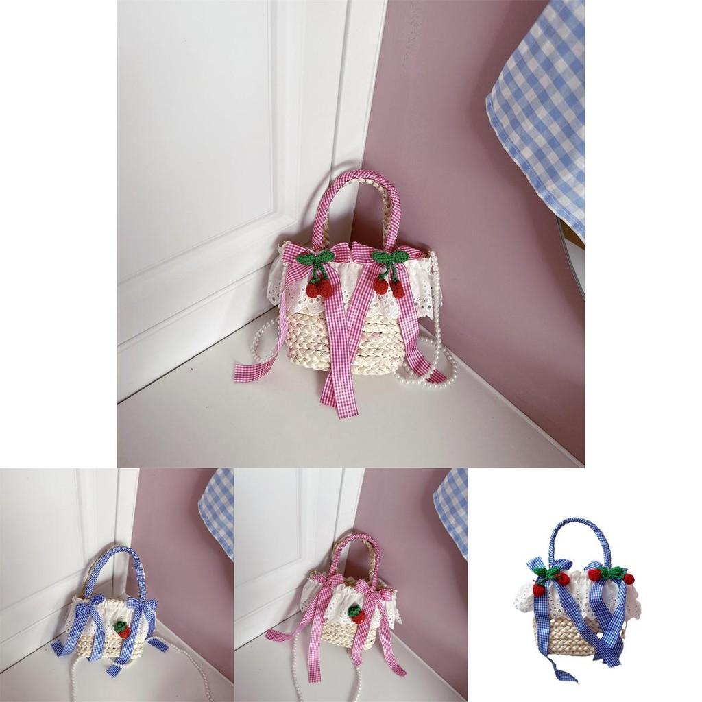 Trendige Unisex-Kinderhandtasche mit entzückenden Erdbeer- und Kirschdesigns für Kinder